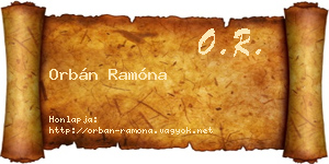 Orbán Ramóna névjegykártya