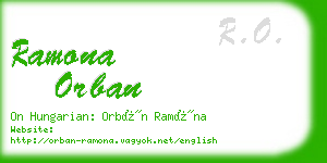 ramona orban business card